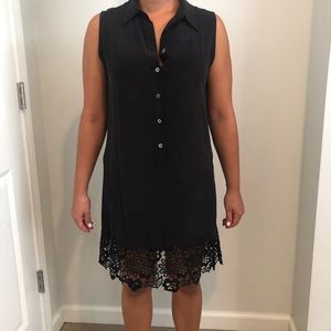 Black Equipment button up dress